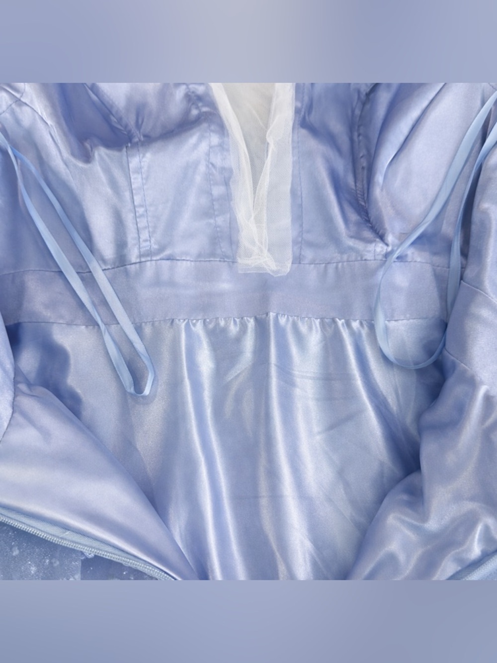 Nox Anabel Periwinkle Swiss Dot Mesh Tiered Prom Dress Gown Medium Fairycore - Picture 15 of 17